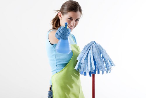 Deep cleaning tools and a spotless home interior