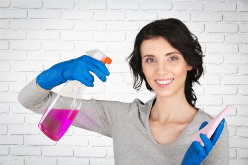 Professional cleaning of shared hallway and entrance